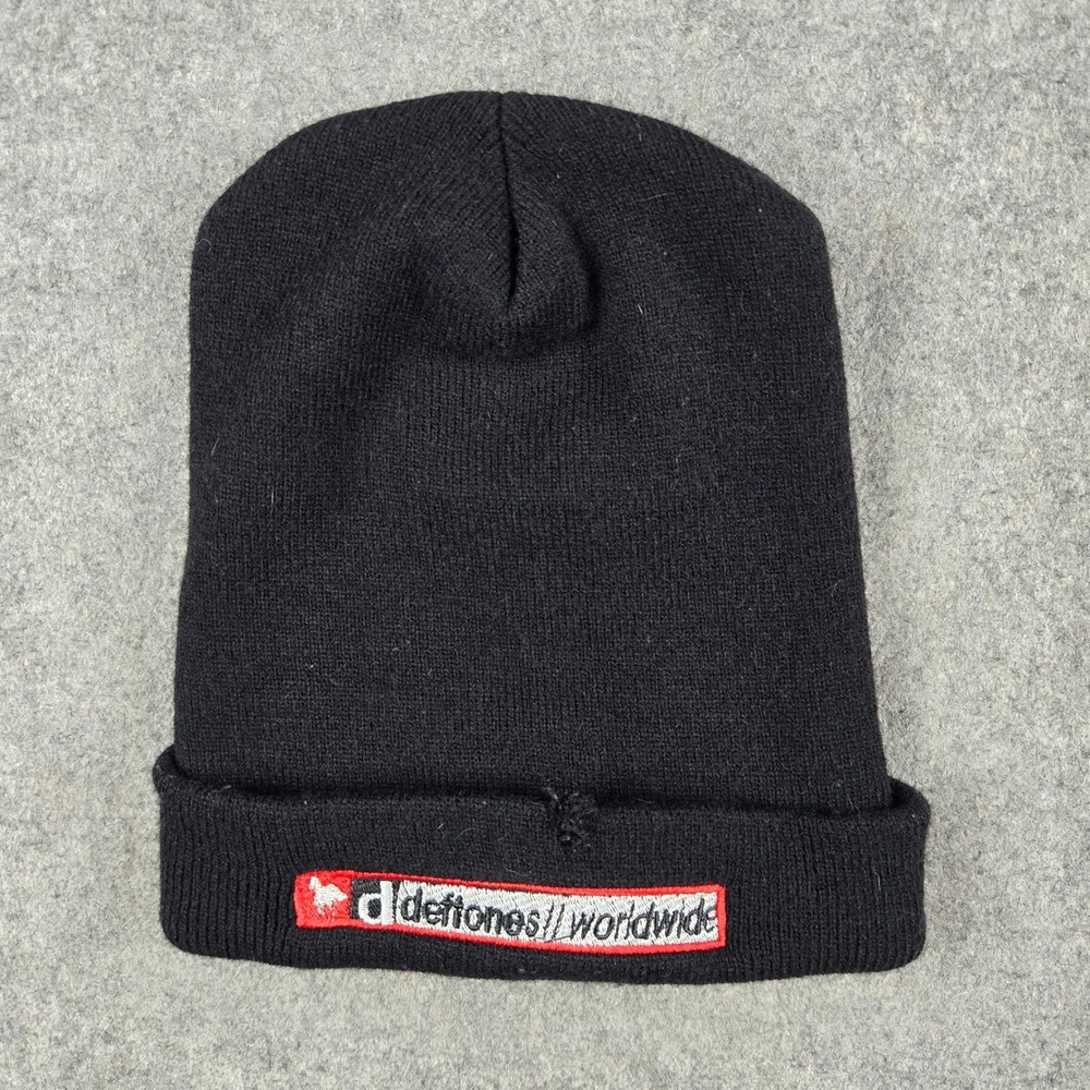 Vintage Deftones Worldwide Beanie Mens OS Black Nu Metal Alt Rock Grunge 90s Y2k